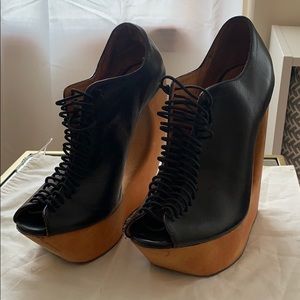 Jeffrey Campbell Platform Sandal, Black, Size 9M